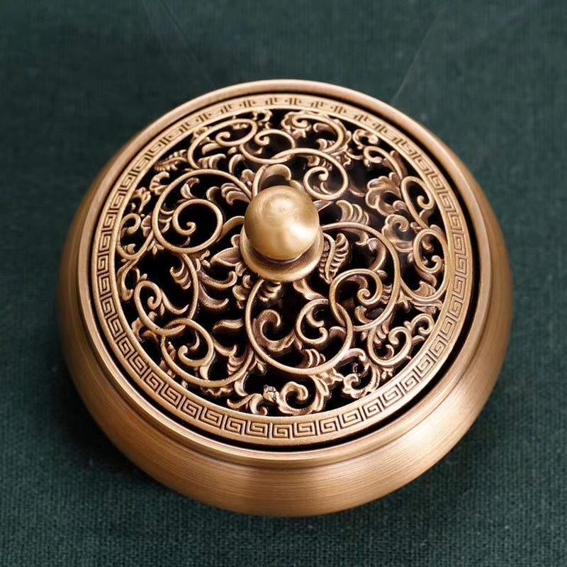Brass Chinese Antique Incense Burner Household Room Aroma Diffuser Frame Aroma Diffuser Home Decoration